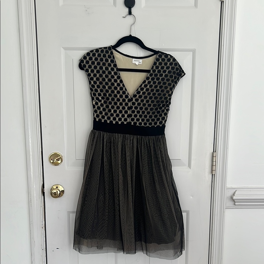 Elegant Black and Cream Dress